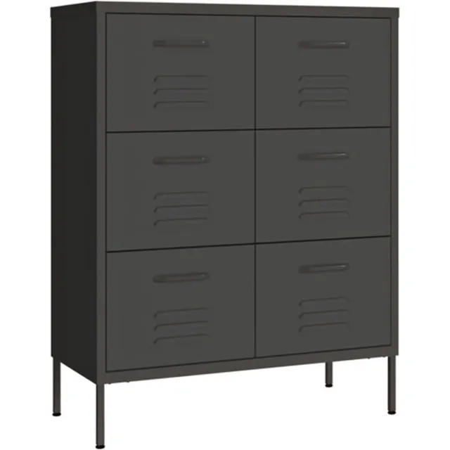vidaXL Ladekast - 80x35x101,5 - cm - staal - antracietkleurig