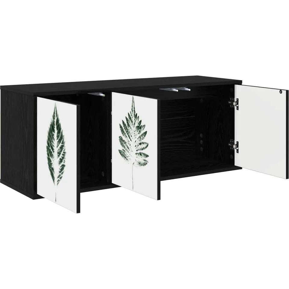 vidaXL Wandgemonteerd tv-meubel HANAU 102 x 33 x 40 cm Zwart eiken