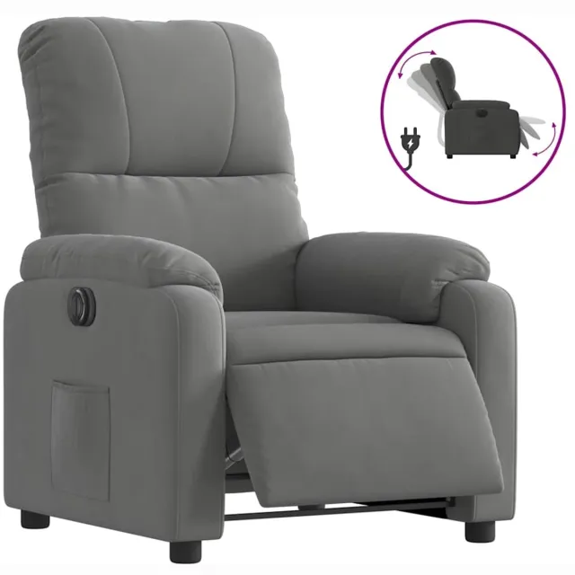 vidaXL Fauteuil - verstelbaar - elektrisch - microvezelstof - donkergrijs