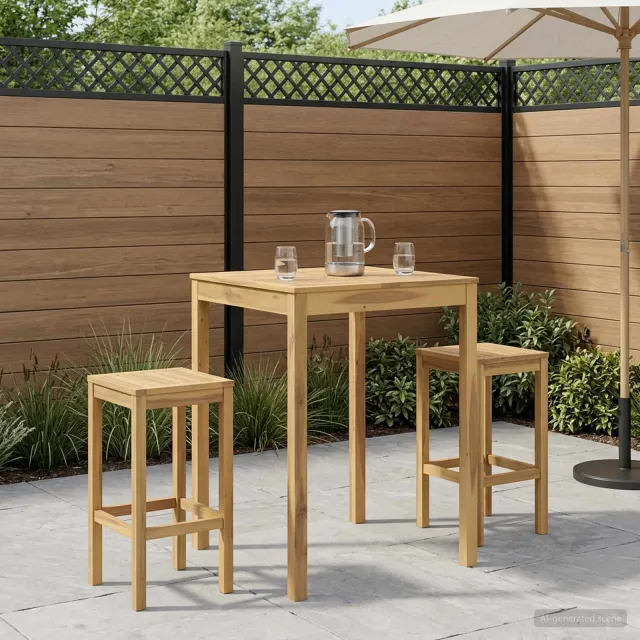 vidaXL Tuinbar Tafel LAREN Witgewassen 80 x 80,5 x 105 cm, foto 2