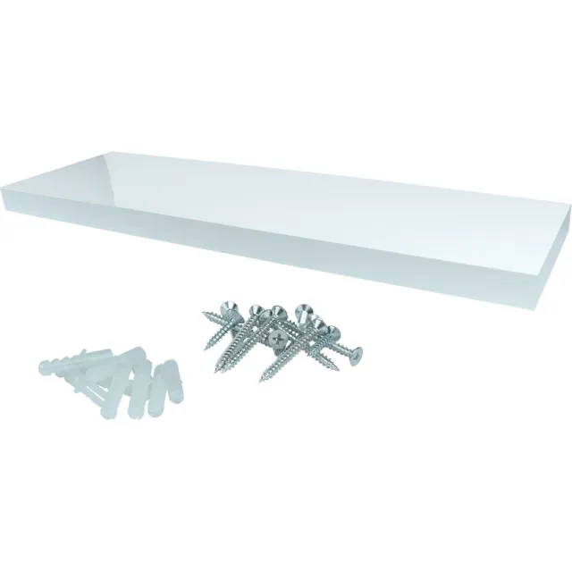 Wovar Zwevende Wandplank Wit Hoogglans 118 x 24 cm | Per Stuk