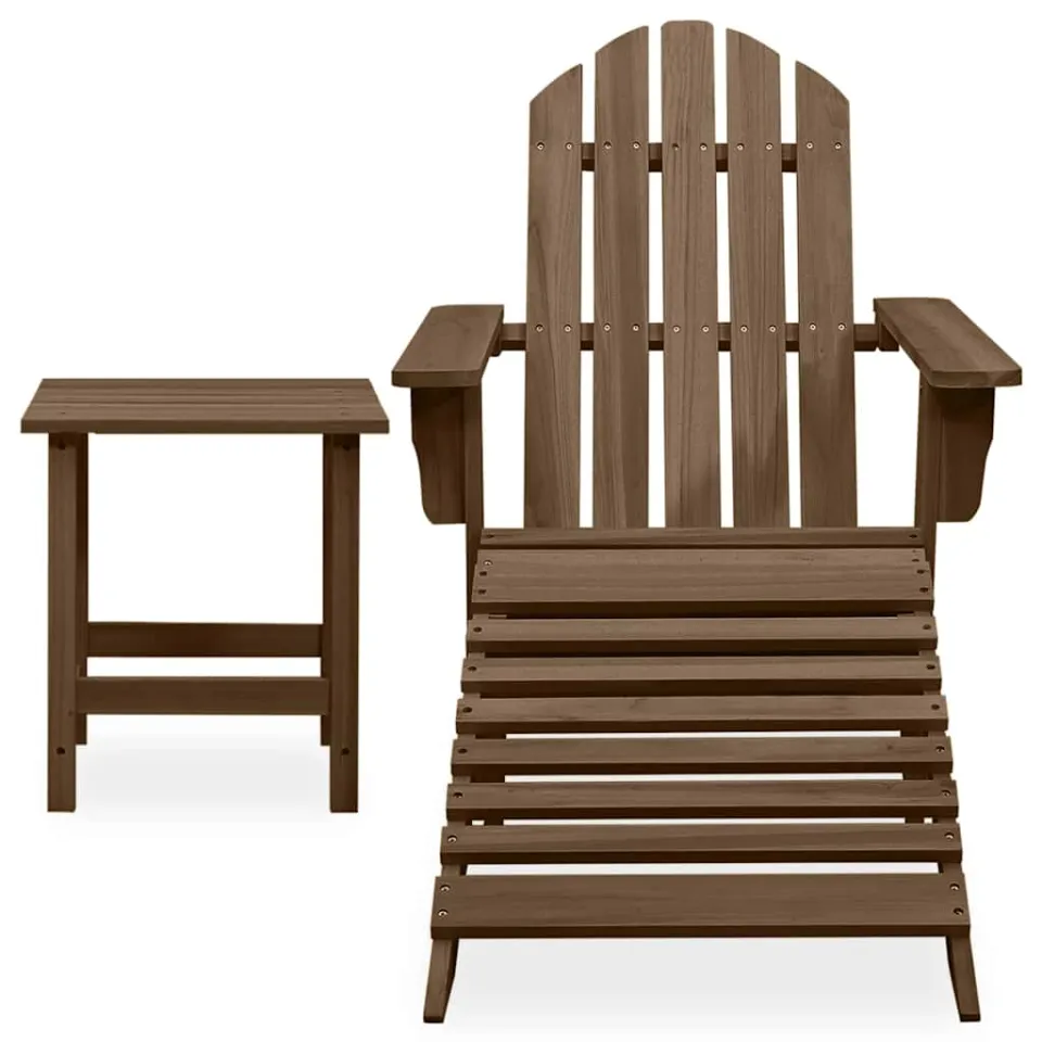 vidaXL Tuinstoel Adirondack voetenbank tafel massief vurenhout bruin, foto 2