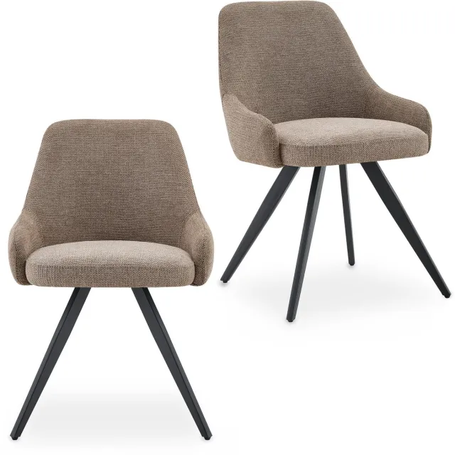 IDIMEX Eetkamerstoelen VIGO, set van 2 – Greige grijs