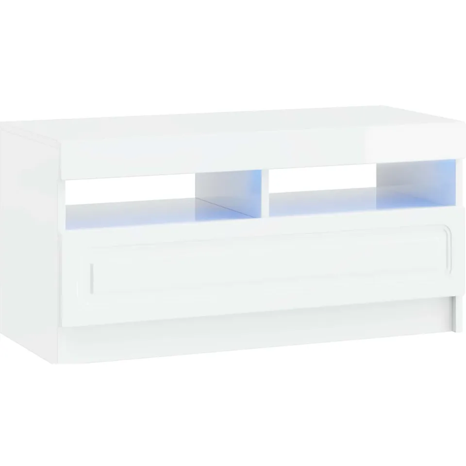 vidaXL LED tv-meubel Hoogglans Wit Bewerkt hout, foto 3