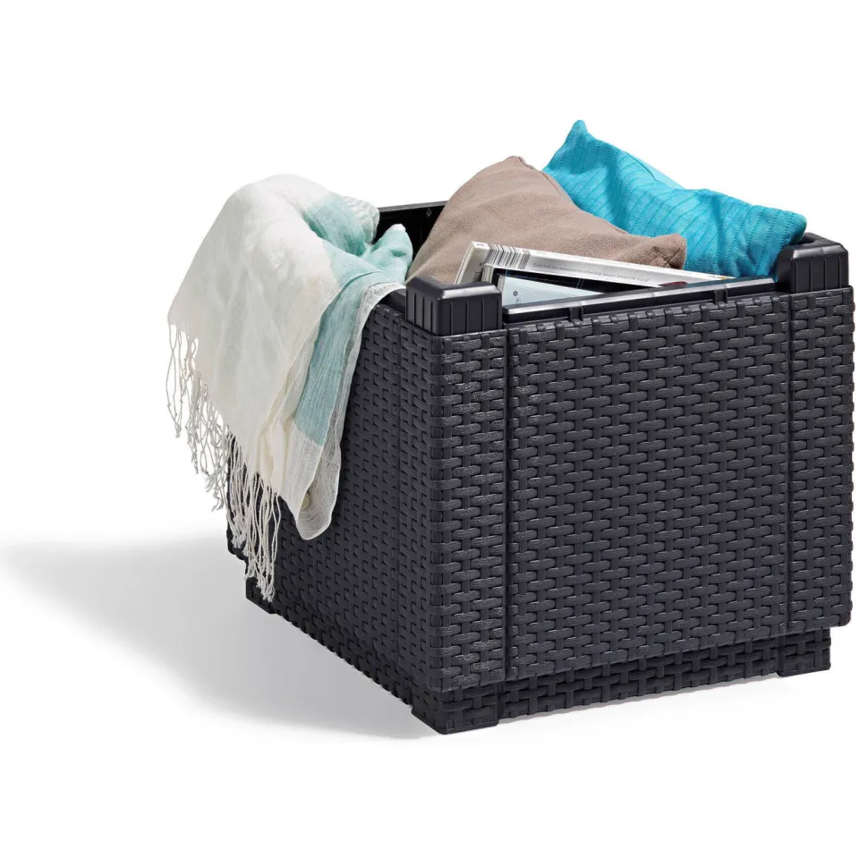 Allibert Cube hocker met opbergruimte (42x42 cm) grafiet, foto 5