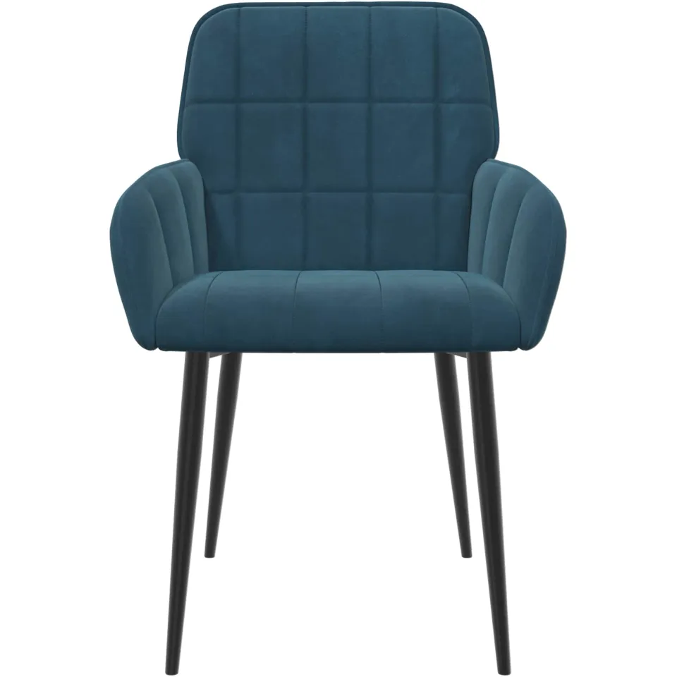 vidaXL Eettafelstoelen 2 st fluweel Blauw 56.5 x 50 x 85 cm