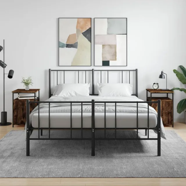 vidaXL Nachtkastjes 2 st 40x42x60 cm bewerkt hout gerookt eikenkleurig, foto 2