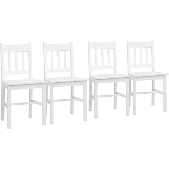 Homcom eetkamerstoel - van grenenhout - 46,5L x 41B x 85,5H cm - wit