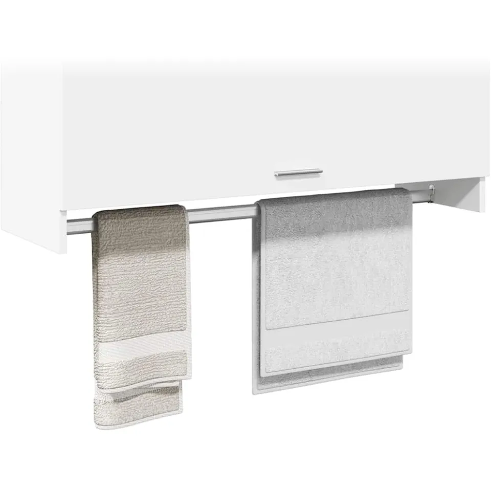 vidaXL Kledingkast 100x32,5x35 cm bewerkt hout wit, foto 4