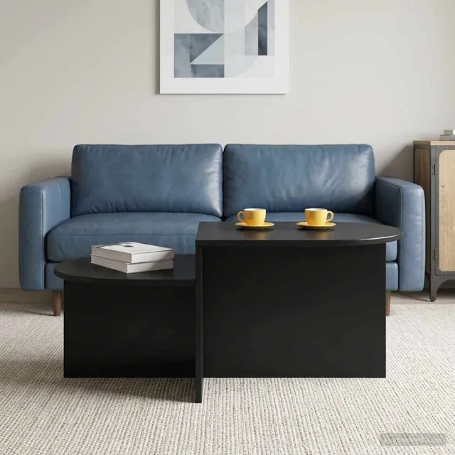 vidaXL Salontafel Zwart 100 x 50 x 40 cm Bewerkt hout, foto 2