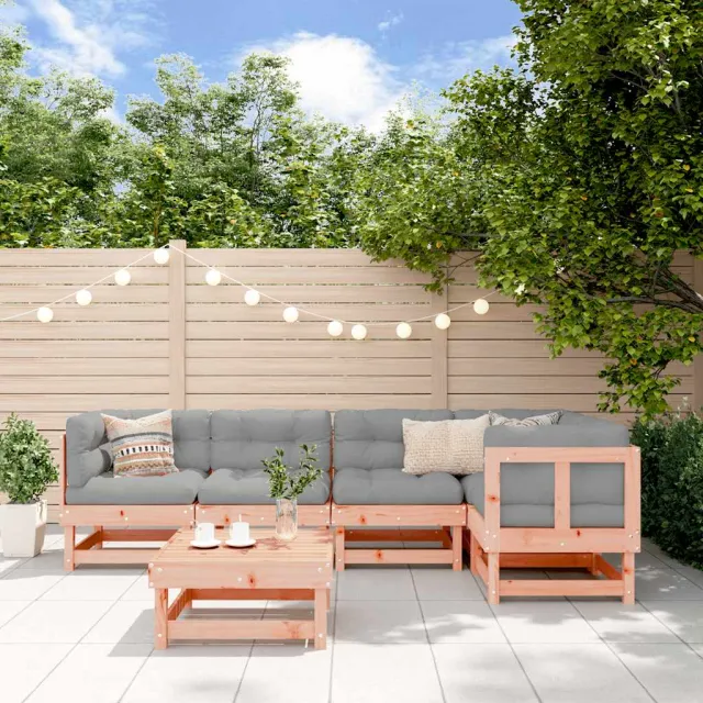 vidaXL 6-delige Loungeset met kussens massief douglashout bruin, foto 2