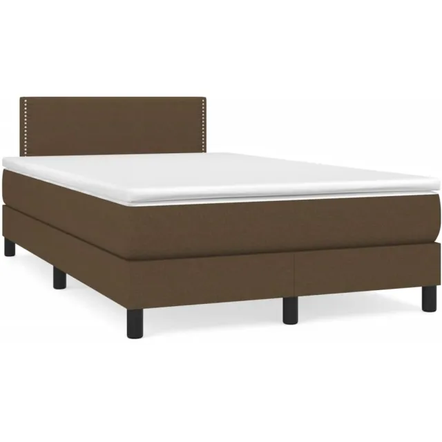 vidaXL Boxspring met matras stof donkerbruin 120x190 cm bruin
