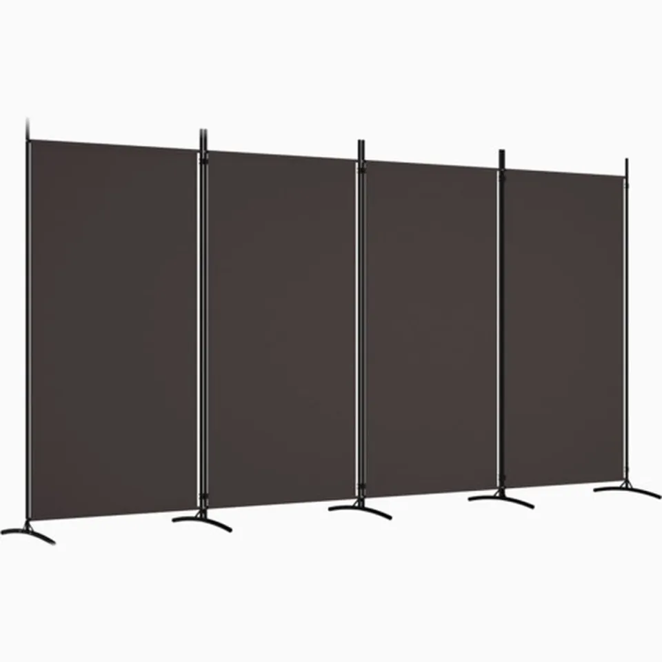 vidaXL Kamerscherm met 4 panelen 346x180 cm stof bruin, foto 3