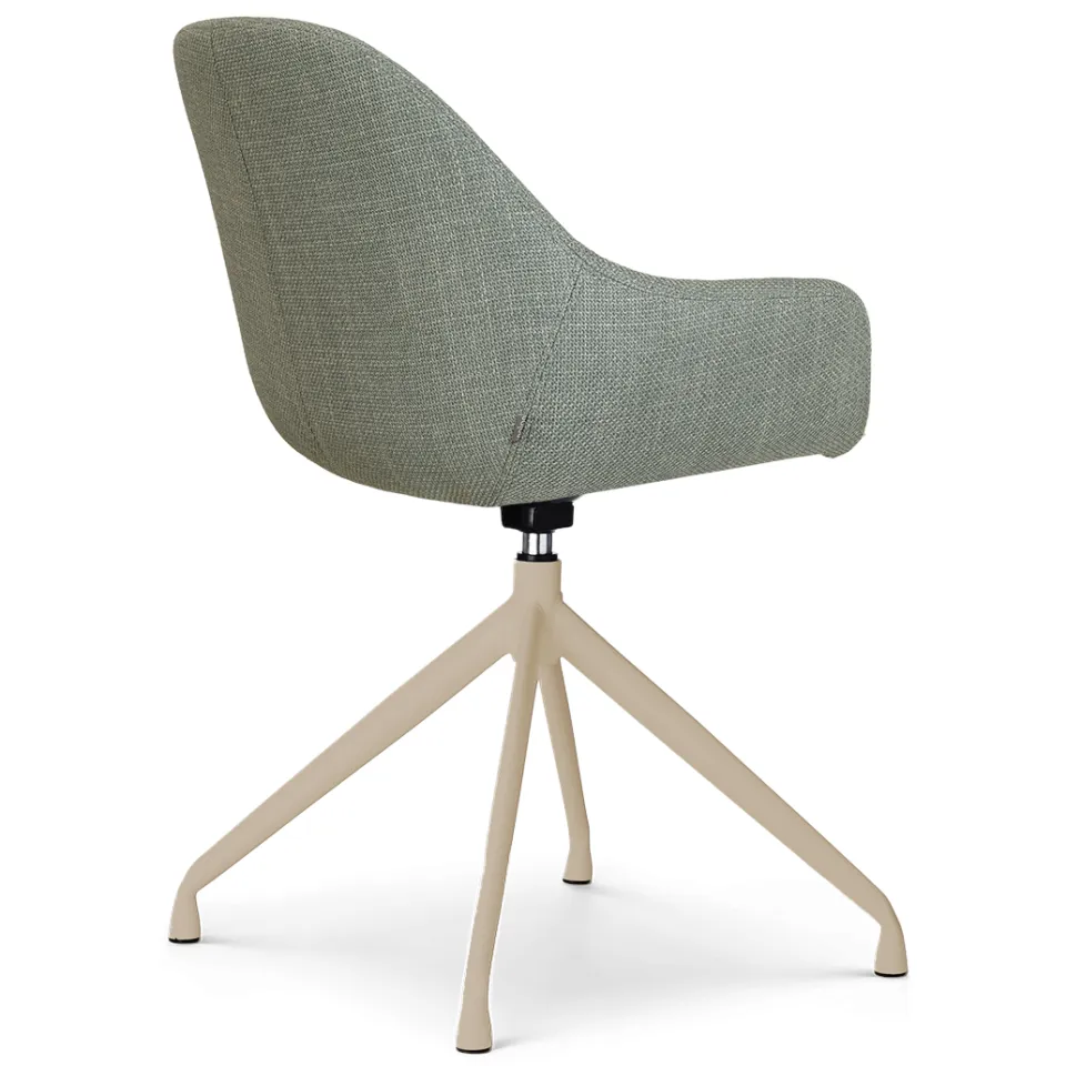 Nolon Nola-Mae draaibare eetkamerstoel saliegroen - beige onderstel, foto 4