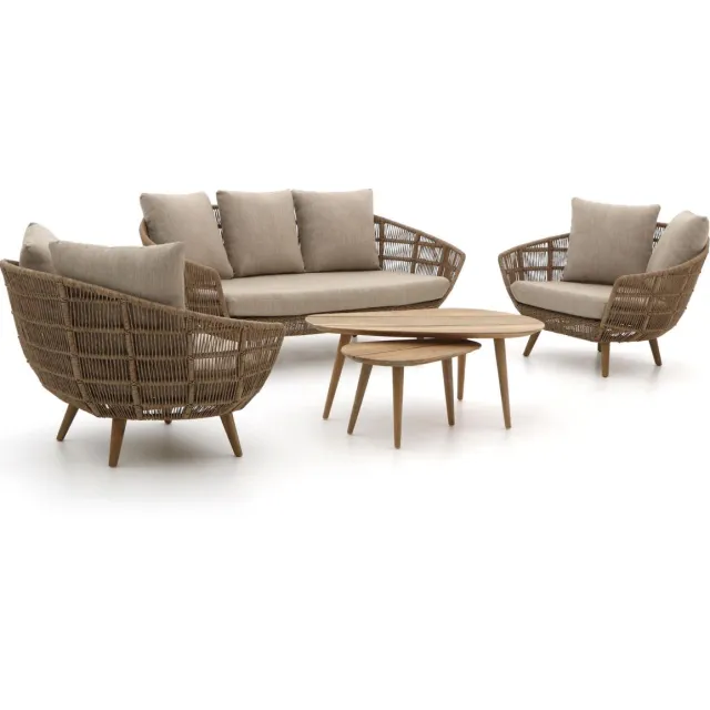 Intenso Furniture Intenso Stila/ROUGH-K stoel-bank loungeset 5-delig Bruin