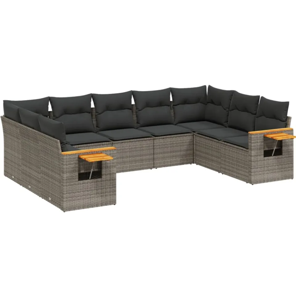 vidaXL Patio Sofa Set 9-zits Grey, foto 3