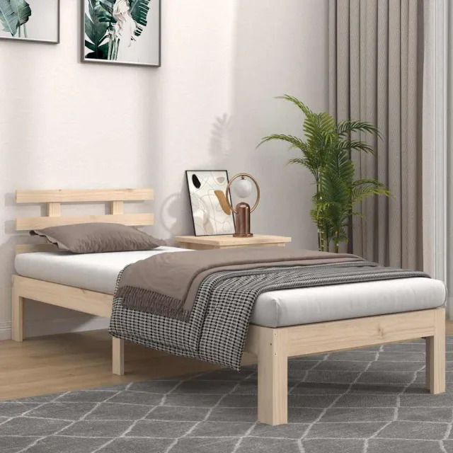 vidaXL Bedframe massief hout 75x190 cm bruin