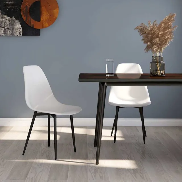 vidaXL Eetkamerstoelen 2 st PP wit, foto 2