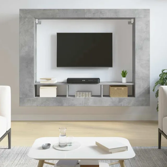 vidaXL Tv-meubel 152x22x113 cm bewerkt hout betongrijs grijs, foto 2