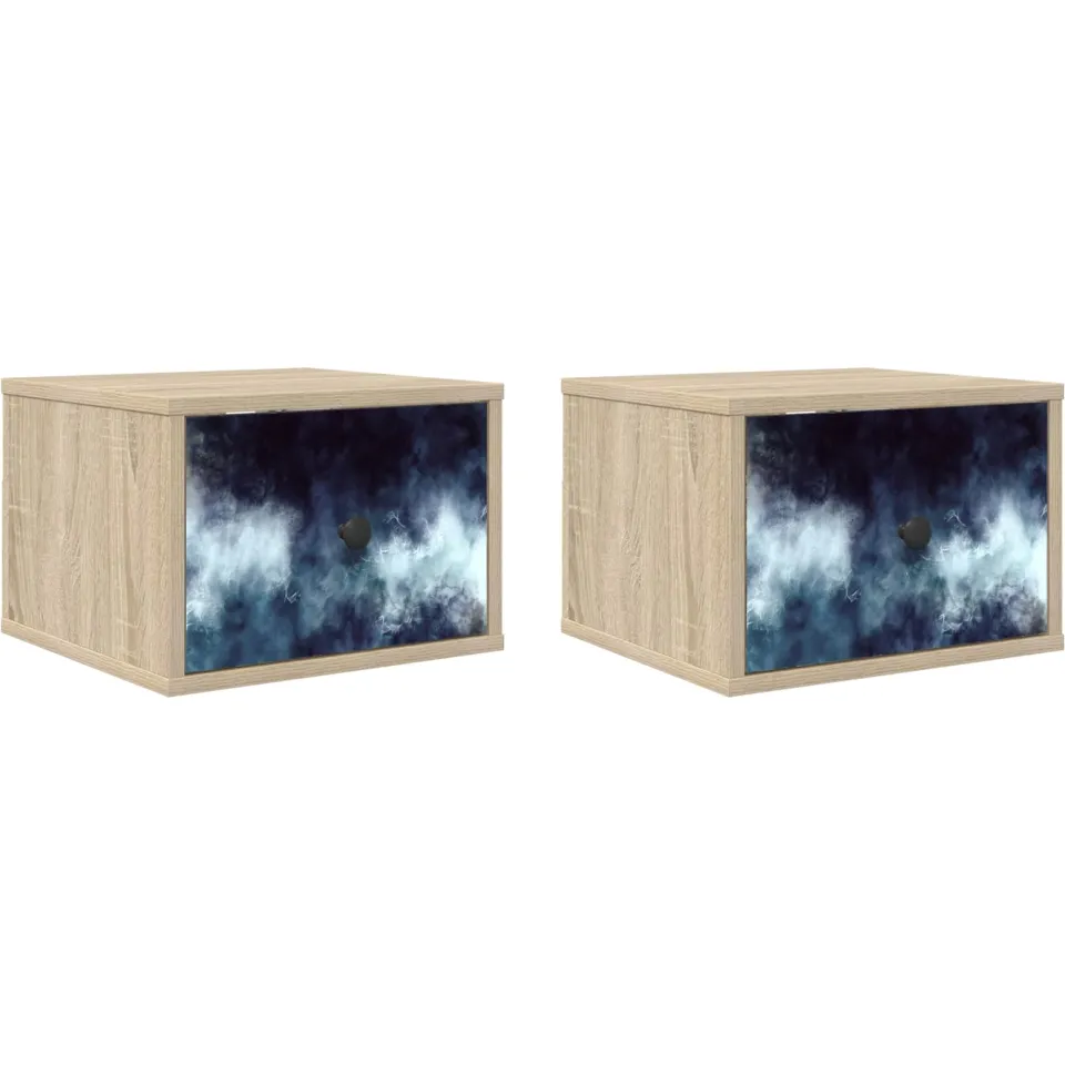 vidaXL Wandkastje RAALTE 2 st Sonoma Eiken 36 x 33 x 25 cm Bruin