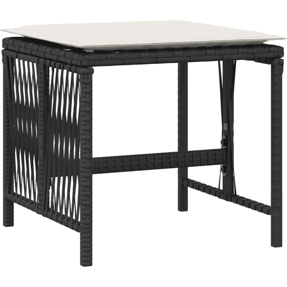 vidaXL 15-delige Tuinset met kussens poly rattan zwart, foto 4