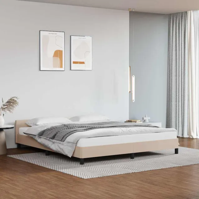 vidaXL Bedframe met hoofdeinde zonder matras Cappuccino 160x200 cm Bruin