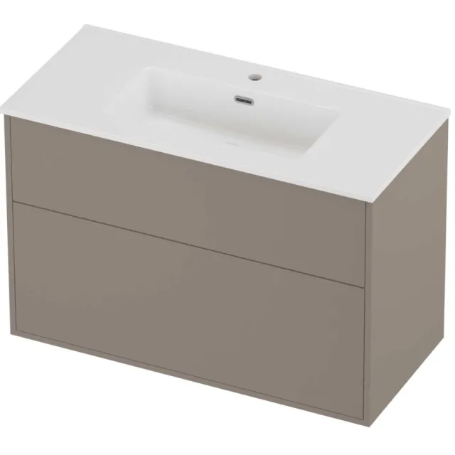 Proline Tribute Badmeubelset Porselein Elegant In Kader 100x46x67 cm Glans Wit Clay Beige