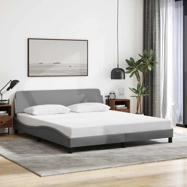 vidaXL Bedframe "Dover" stof lichtgrijs 183x213 cm