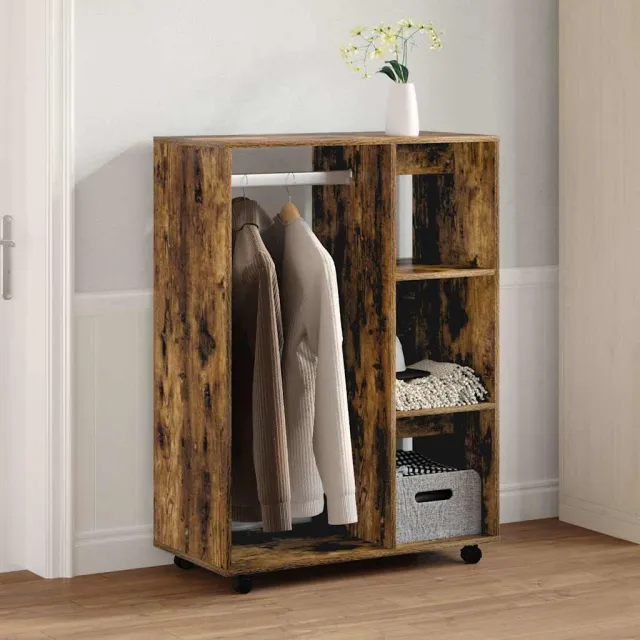 vidaXL Kledingkast 80x40x110 cm bewerkt hout gerookt eikenkleurig Bruin