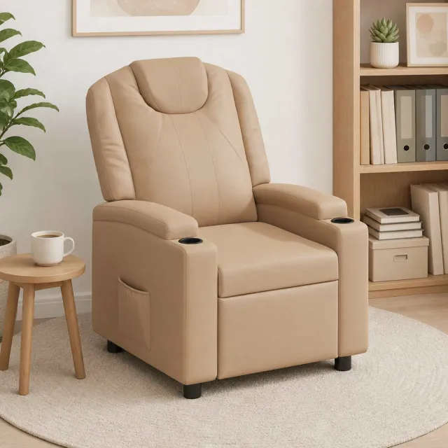vidaXL Ligstoel Cappuccino 75 x 95 x 106 cm Stof bruin, foto 2