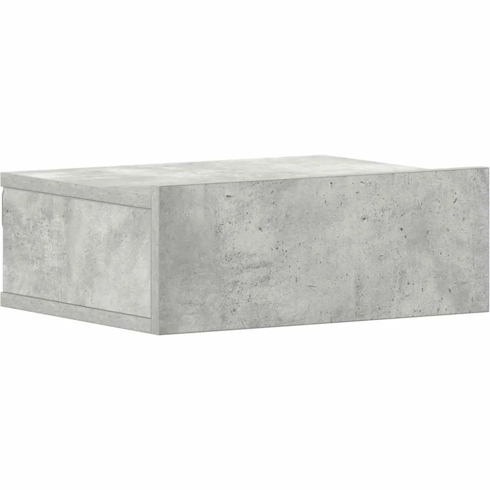 vidaXL Nachtkastje zwevend 40x30x15 cm bewerkt hout betongrijs