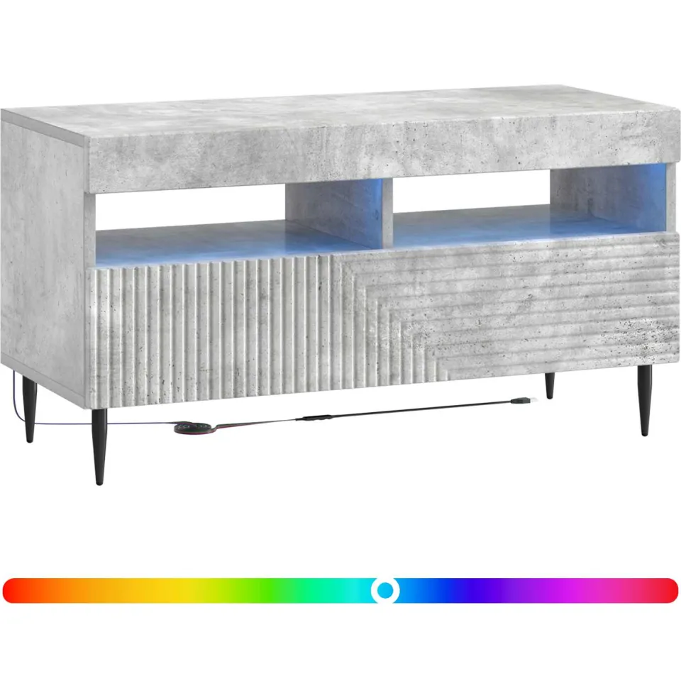 vidaXL LED tv-meubel HAARLEM 81 x 35 x 43 cm Betongrijs Bewerkt hout grijs, foto 3
