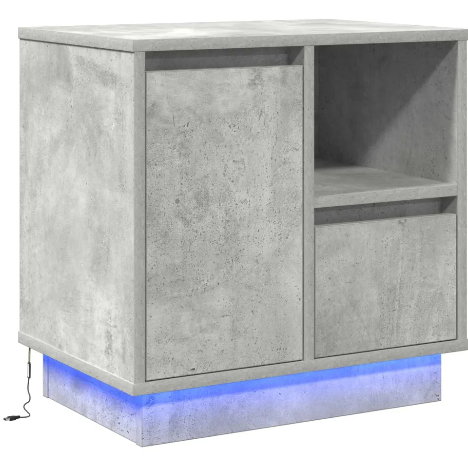 vidaXL Nachtkastje Beton Grijs 50 x 34,5 x 50 cm. Bewerkt hout