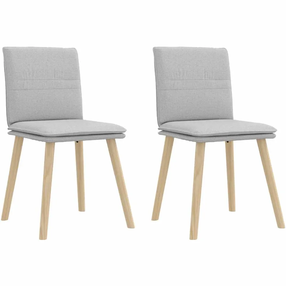 vidaXL Eetkamerstoelen 2 st stof wolk grijs, foto 3