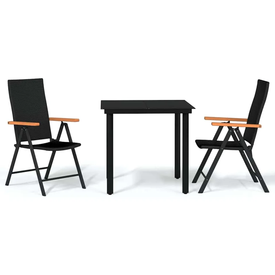 vidaXL 3-delige Tuinset zwart, foto 3