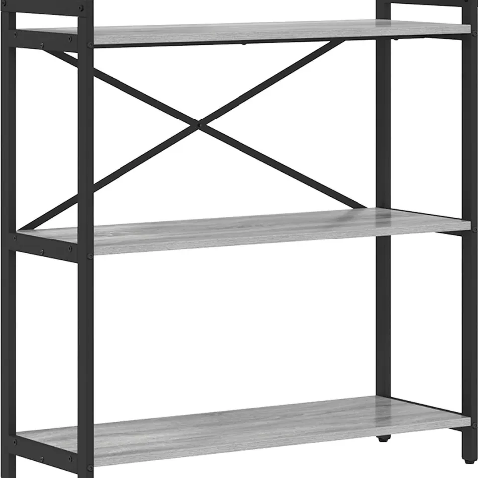 vidaXL Boekenkast 80 x 30 x 85 cm Bewerkt hout Grijs sonoma, foto 3