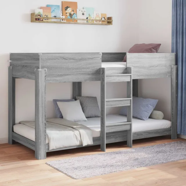 vidaXL Bunk Bed voor Kinderen Grijs Sonoma 80 x 200 cm Bewerkt hout
