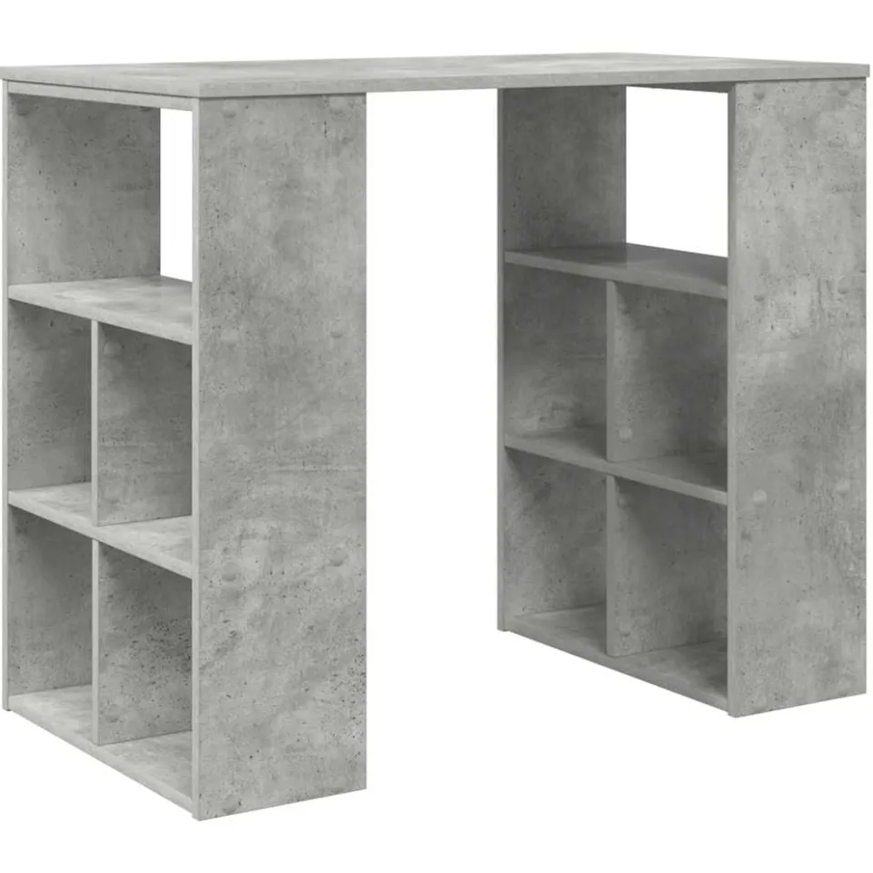 vidaXL Bureau Beton Grijs 90 x 50 x 75 cm Bewerkt hout, foto 3