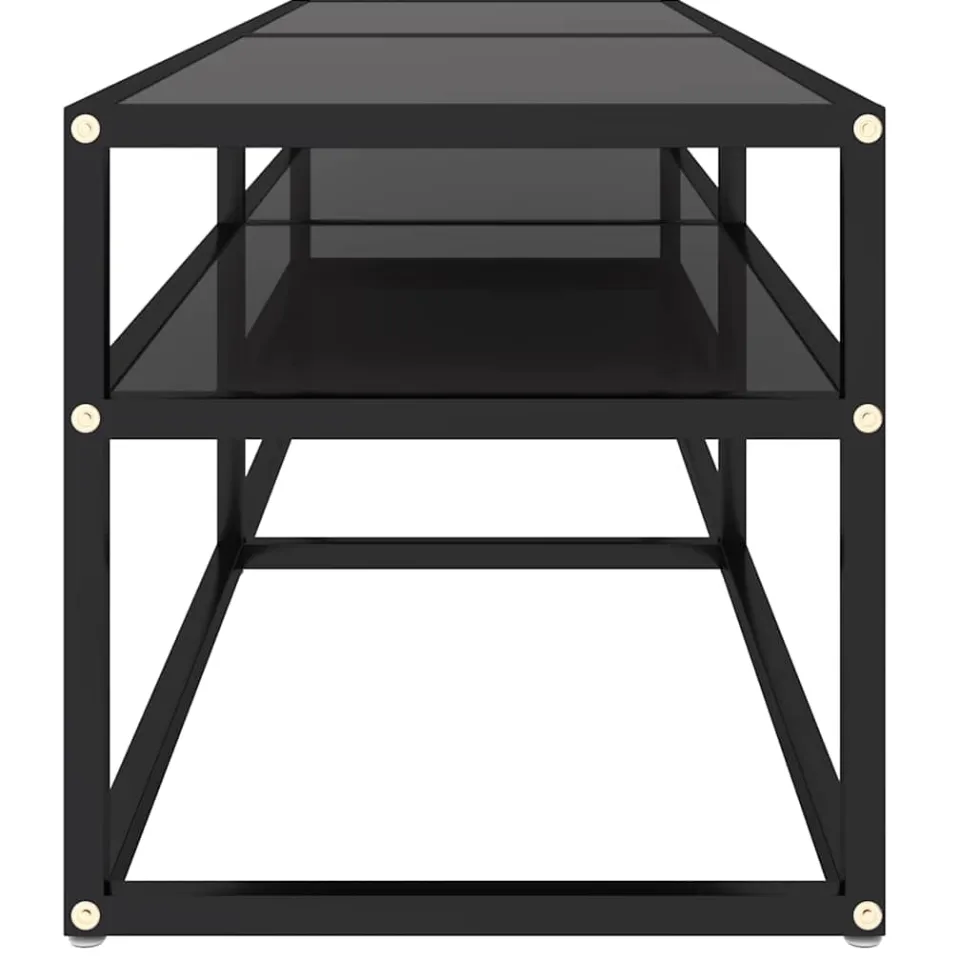 vidaXL Tv-meubel 140x40x40,5 cm gehard glas zwart, foto 4