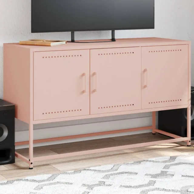 vidaXL Tv-meubel 100,5x39x60,5 cm staal roze, foto 2