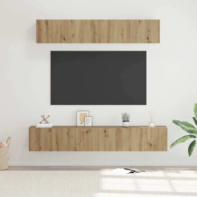 vidaXL Tv-meubelset 5 st Artisan Eiken Bewerkt hout, foto 2