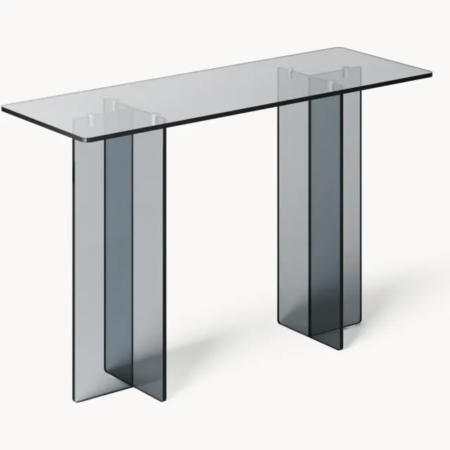 Westwing Collection Glazen wandtafel Anouk Transparant, Grijs