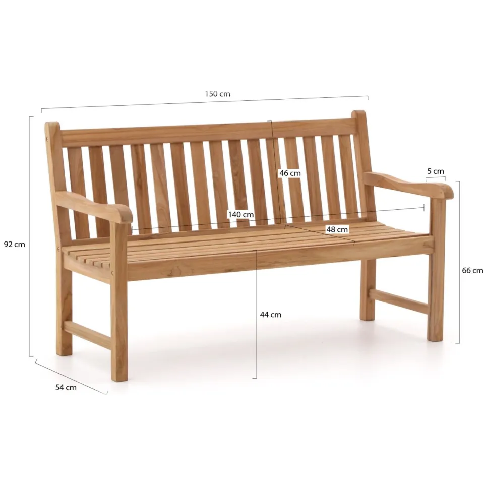 Sunyard Furniture Sunyard Wales tuinbank 150cm bruin, foto 2