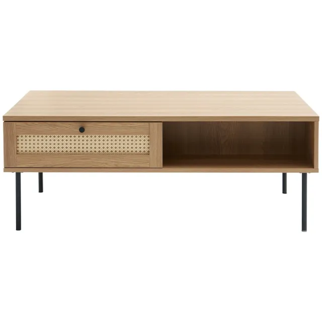 Giga Living Salontafel Naturel Eiken - Rotan - 110x60x42cm - Pensacola - Giga Living