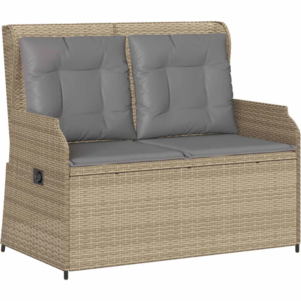 vidaXL Tuinbank Beige poly rattan