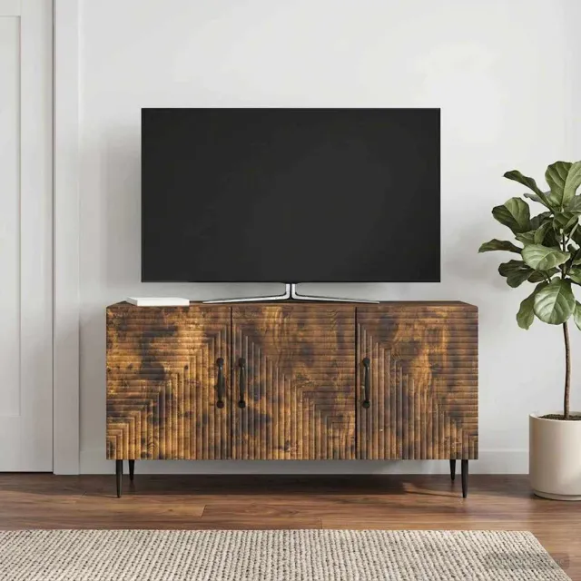 vidaXL TV-kast Gerookt eiken 99 x 34,5 x 50 cm Bewerkt hout, foto 2