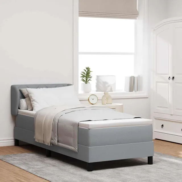 vidaXL Boxspringbed met hoofdeinde Lichtgrijs 80 x 200 cm Stof