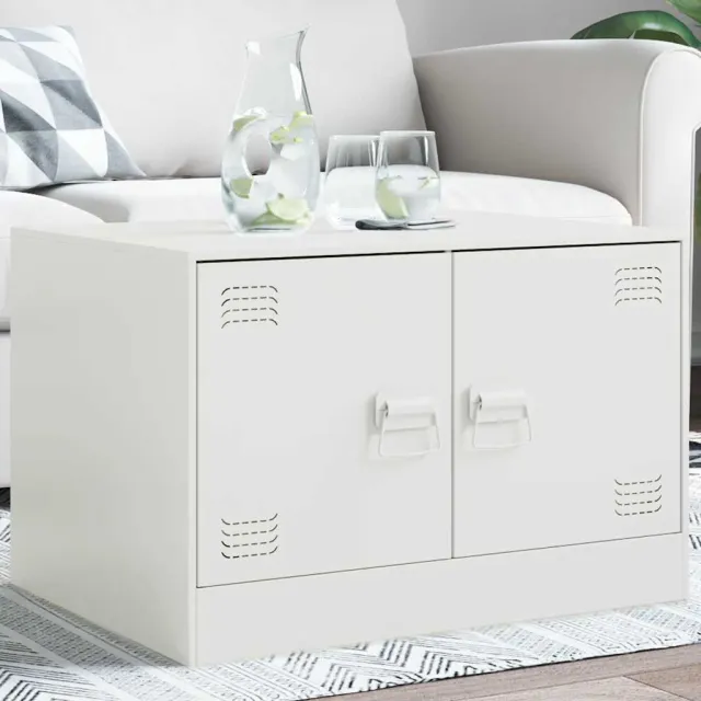 vidaXL Salontafel 67x50x44 cm staal wit, foto 2
