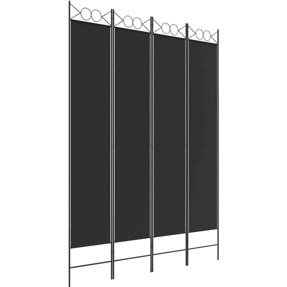 vidaXL Kamerscherm met 4 panelen 200x200 cm stof zwart, foto 3