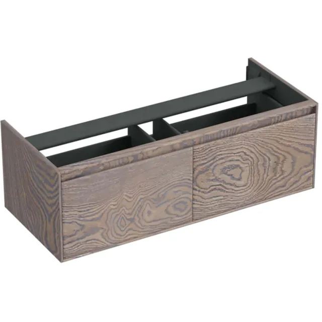 Forzalaqua Onderkast Forzalaqua Reno 120x51x40 Cm 2 Lades Softclose Eiken Silver Grey Bruin